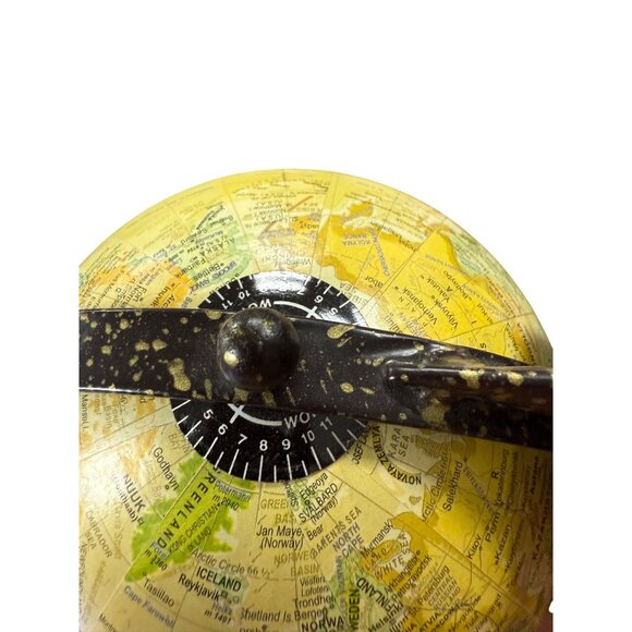 Handcrafted Elephant Globe With Gold Speckled Base & Vintage Map Design - Picture 3 of 12